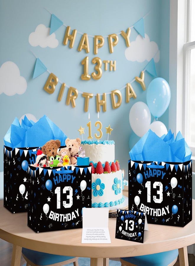 LUUFILx 13th Birthday Gift Bag for Boys Teenager Party Favors Bags Black White Gift Party Favors Bags with Handles for 13th Birthday Decorations - Image 5