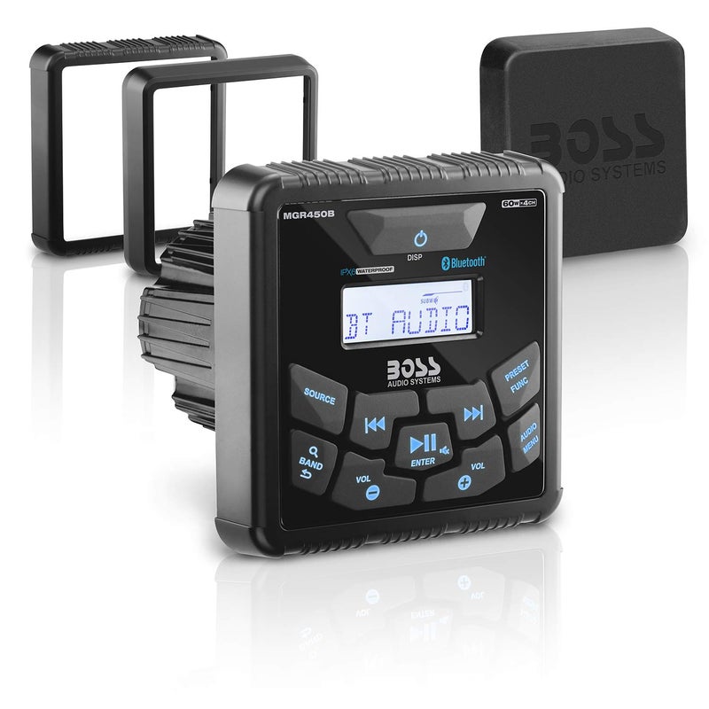 BOSS AUDIO SYSTEMS BOSS Audio Systems MGR450B Marine Gauge Receiver - Bluetooth, Digital Media MP3 Player, No CD Player, USB Port, AM/FM Radio, NOAA Weather Band Tuner, Weatherproof  - Image 1