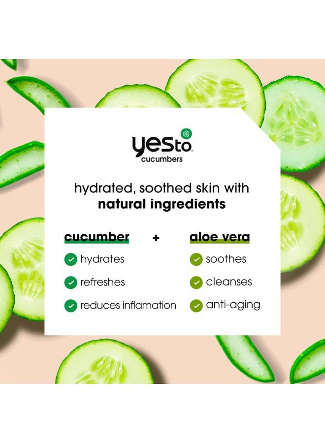 Yes To Face Wipes for Women and Men, Sensitive Facial Cleansing Wipes for use as a Make Up Remover, Cleaning, Soothing, Cucumbers Aloe Vera (Pack of 2) - Image 2