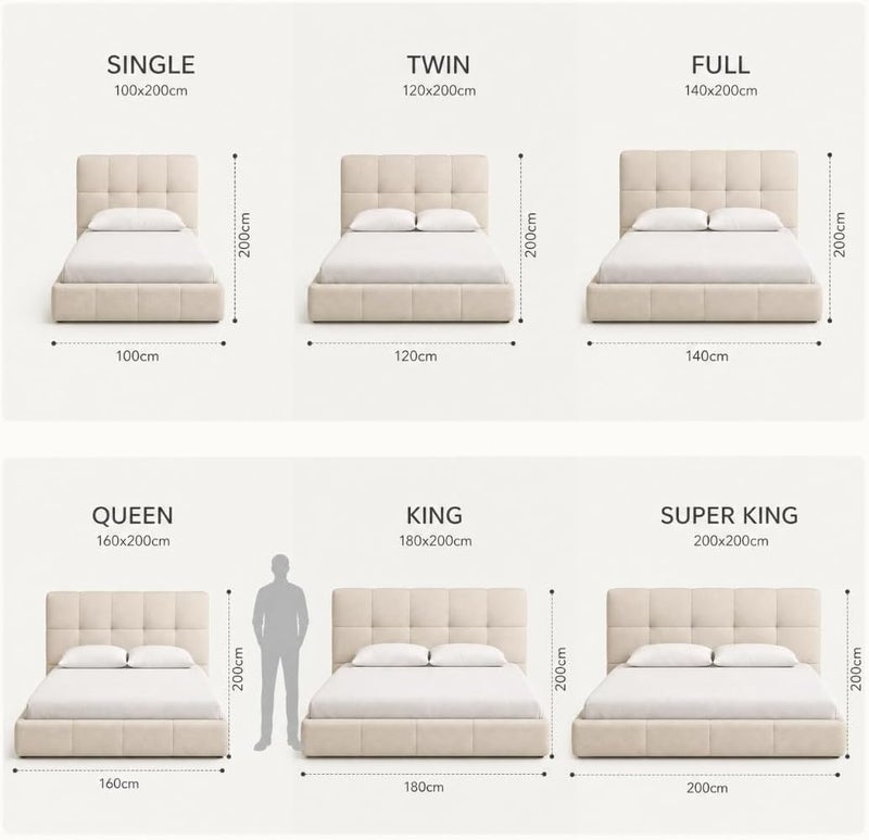 Modern Upholstered LED Floating Bed Frame with Tufted Headboard - Light Grey, Twin Size - Image 2