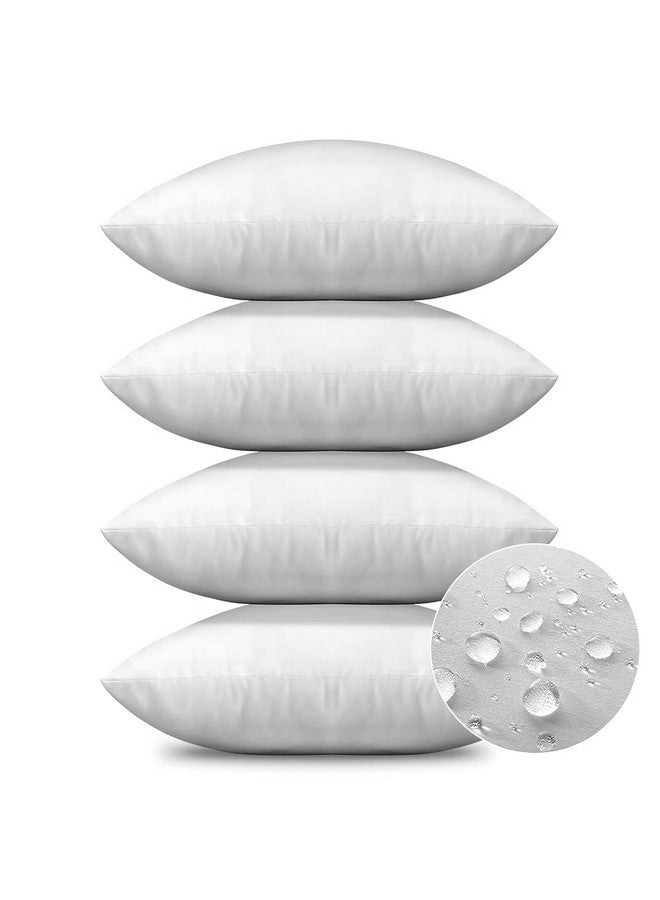 Otostar OTOSTAR Premium Outdoor Pillow Inserts 20x20 Inch Set of 4 Waterproof Throw Pillow Inserts Square Garden Patio Pillow Stuffer Form Decorative Outdoor Pillows for Couch Bed Sham Cushion Stuffer (White)  - Image 1