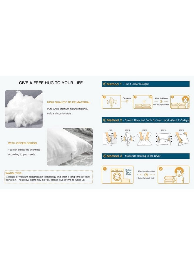 Otostar OTOSTAR Premium Outdoor Pillow Inserts 20x20 Inch Set of 4 Waterproof Throw Pillow Inserts Square Garden Patio Pillow Stuffer Form Decorative Outdoor Pillows for Couch Bed Sham Cushion Stuffer (White)  - Image 2