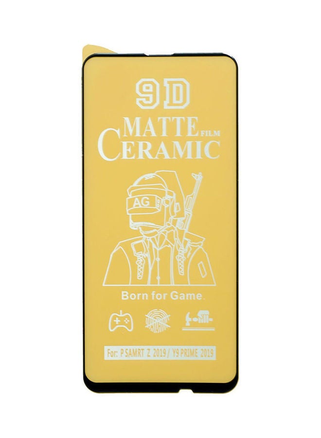 نيبمينينت لاصقة حماية للشاشة من السيراميك بتصميم غير لامع 9D لهاتف هواوي Y9 برايم 2019 شفاف - أسود