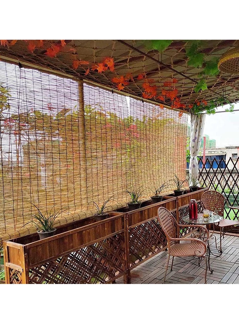 HOME TASTE ستائر الخيزران ستارة خيزران طبيعية ستائر نافذة قابلة لللف ظل نافذة رول خيزران طبيعي ظل الشمس للداخل والخارج (100X200 سم (1 قطعة)) - Image 3