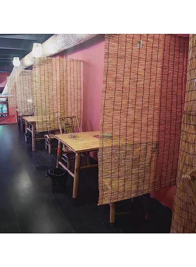 HOME TASTE ستائر الخيزران ستارة خيزران طبيعية ستائر نافذة قابلة لللف ظل نافذة رول خيزران طبيعي ظل الشمس للداخل والخارج (100X200 سم (1 قطعة)) - Image 5