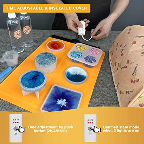 akisey Resin Molds Heating Mat Kit 26PCS: Epoxy Resin Curing Machine for Resin Molds Shorten Curing Time, Crafts w/Resin Drying Pad Silicone Mat Cover Timer Resin Supplies for DIY Lovers - Image 4