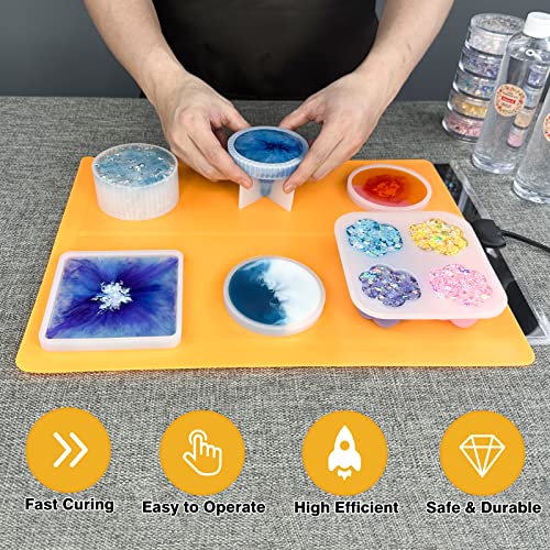 akisey Resin Molds Heating Mat Kit 26PCS: Epoxy Resin Curing Machine for Resin Molds Shorten Curing Time, Crafts w/Resin Drying Pad Silicone Mat Cover Timer Resin Supplies for DIY Lovers - Image 2