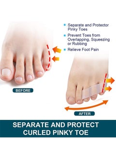 MIKO 2 Piece Pinky Gel Toe Separators, 3-Holes Toe Separators for Overlapping Toe,Toe Straightener Toe Correctors and Protect  - Image 2