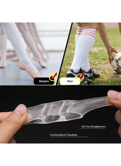 MIKO 2 Piece Pinky Gel Toe Separators, 3-Holes Toe Separators for Overlapping Toe,Toe Straightener Toe Correctors and Protect  - Image 4