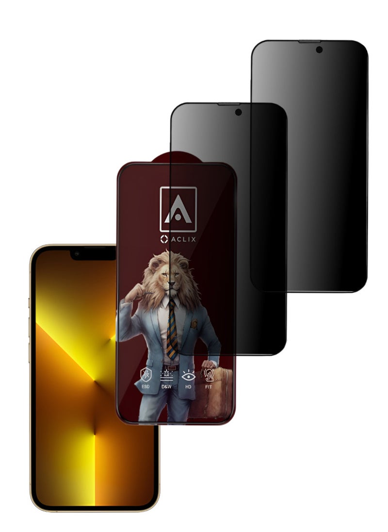 ACLIX 2 Pieces Antistatic ESD Dustproof Premium Quality High Definition Tempered Glass Screen Protector Designed For  iPhone 13 Pro - Image 1