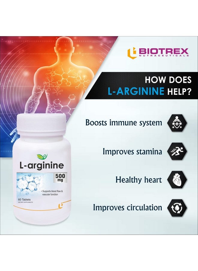 Biotrex Nutraceuticals أقراص بيتركس نوتراسيتيكالز L-أرجينين 500 ملغ - 60 حبة - Image 5