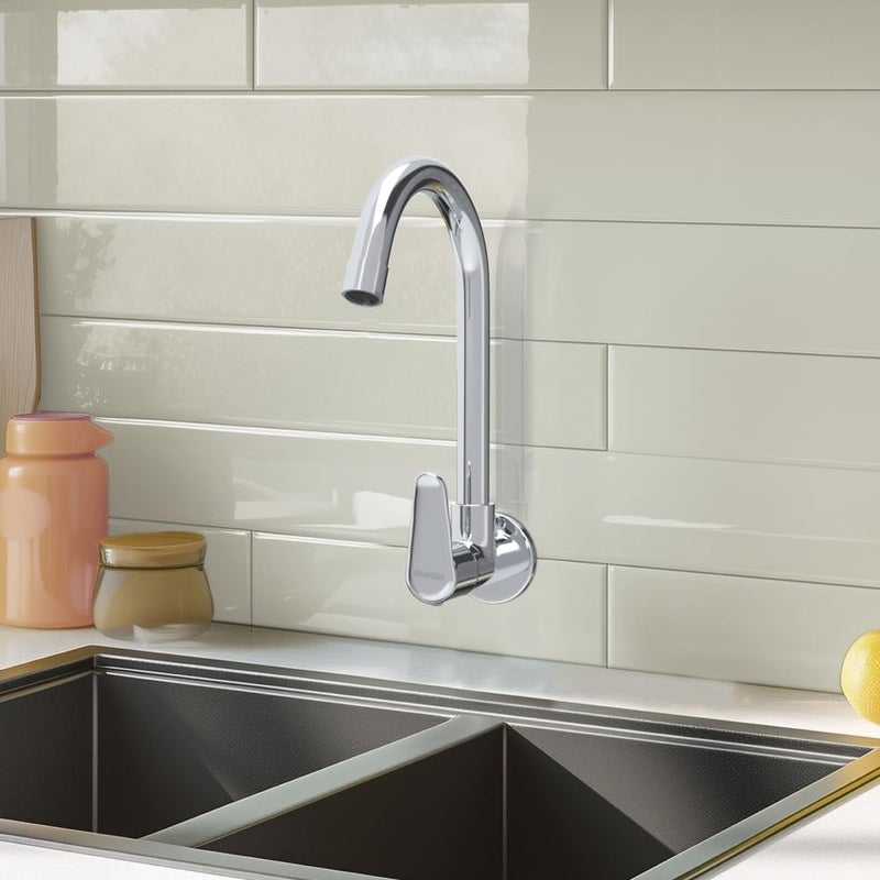 Johnson Bathrooms Johnson Sega Wall Mounted Brass Sink Cock| with 1 Wall Flange| Compact Sleek and Stylish| Faucet for Modern Kitchen| Cold Water only Kitchen Faucet - Image 5
