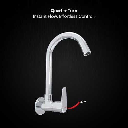 Johnson Bathrooms Johnson Sega Wall Mounted Brass Sink Cock| with 1 Wall Flange| Compact Sleek and Stylish| Faucet for Modern Kitchen| Cold Water only Kitchen Faucet - Image 2