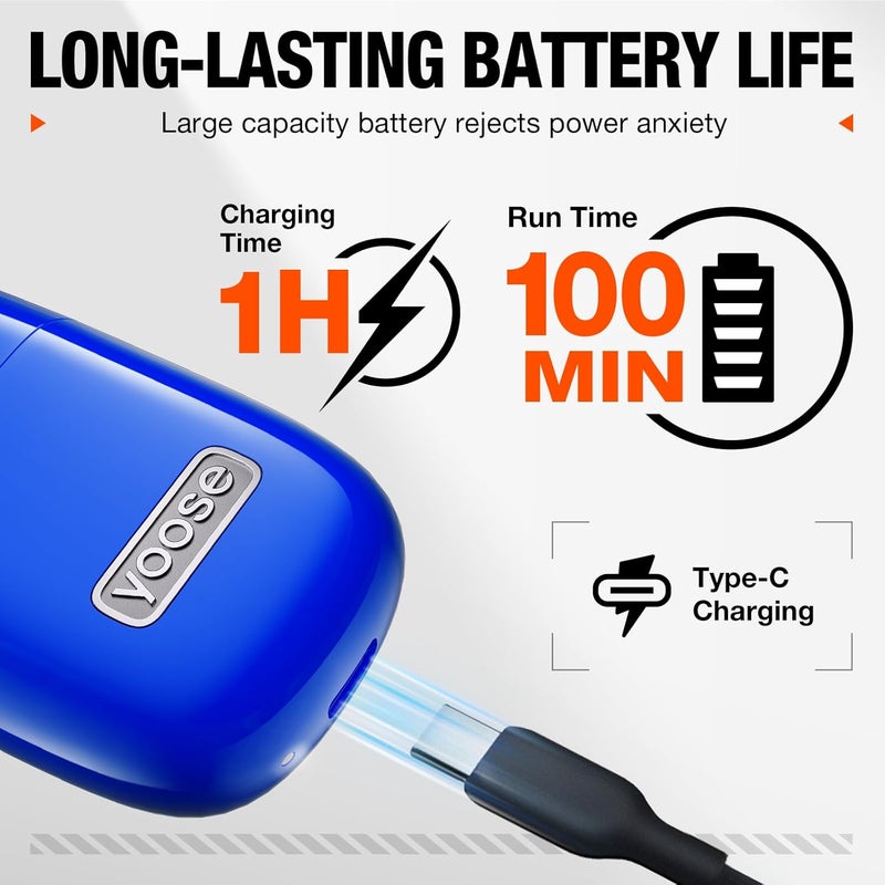 yoose Nose Trimmer, Portable Alloy Nose Hair Trimmer for Men Women, Rechargeable, Washable Nose Trimmer, Detachable Head, Easy to Clean, Travel Size, Dual Edged Blades, Painless Trimming, Blue - Image 4