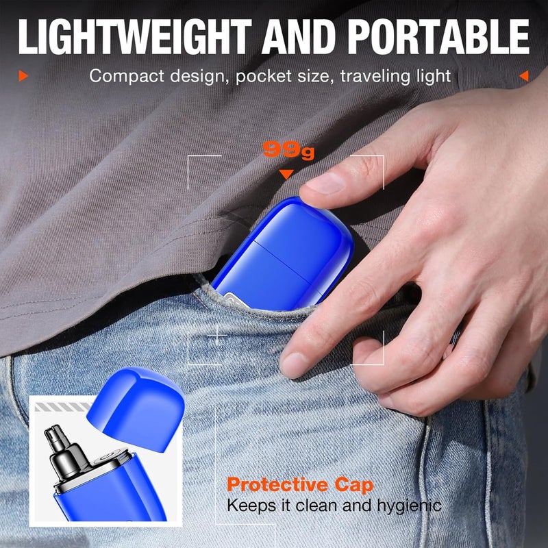 yoose Nose Trimmer, Portable Alloy Nose Hair Trimmer for Men Women, Rechargeable, Washable Nose Trimmer, Detachable Head, Easy to Clean, Travel Size, Dual Edged Blades, Painless Trimming, Blue - Image 3