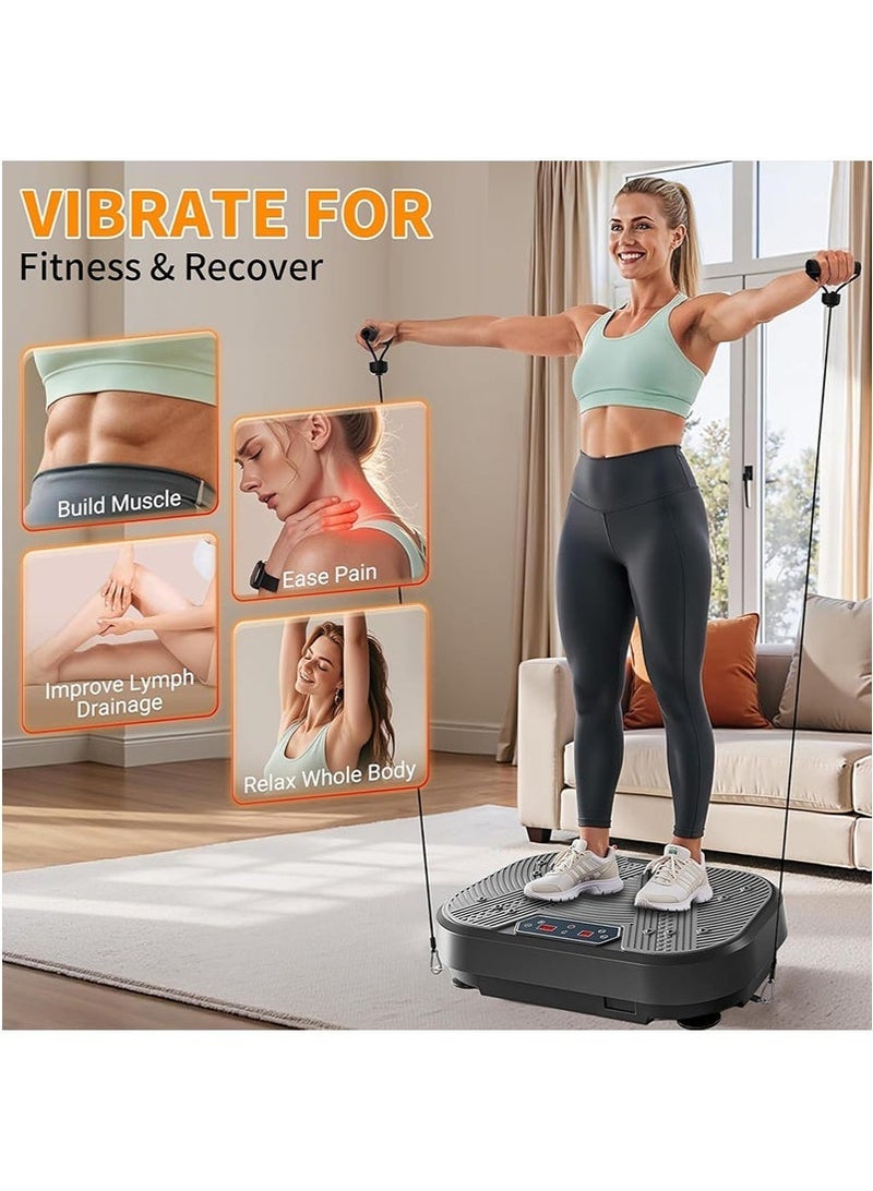 Yoawllty Vibration Plates, Vibration Fitness Exercise Machine for Lymphatic Drainage, Full Body Shaker Workout Vibrate Stand with 2 Resistance Bands,330lb Max Load for Home Use - Image 2