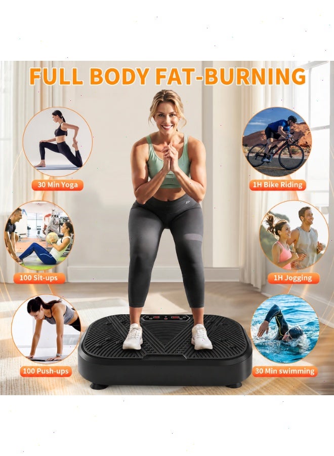 Yoawllty Vibration Plate Exercise Machine, Full Body Shaker Workout Platform for Lymphatic Drainage & Fat Burning, 120 Speed Levels with LED Touch Screen, Wireless Remote & 2 Resistance Bands, 551lbs Max Load Home Fitness Equipment - Image 4