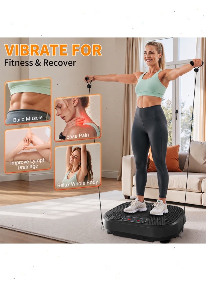 Yoawllty Vibration Plate Exercise Machine, Full Body Shaker Workout Platform for Lymphatic Drainage & Fat Burning, 120 Speed Levels with LED Touch Screen, Wireless Remote & 2 Resistance Bands, 551lbs Max Load Home Fitness Equipment - Image 2