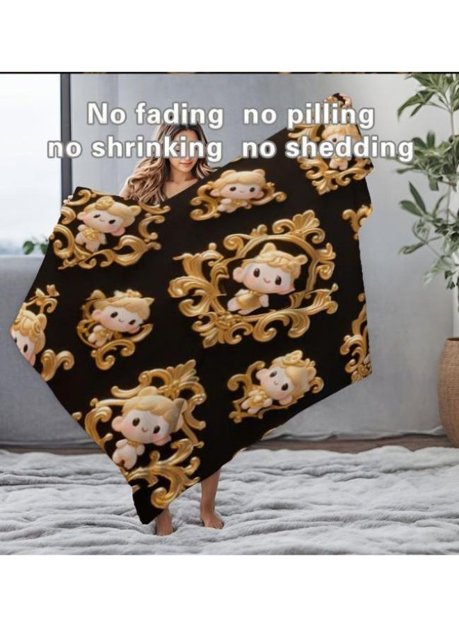 عام بطانية رقيقة من الفانيلا الكرتونية للأطفال والرضع (دافئة ومريحة، ومناسبة للنوم والألعاب) 70 سم * 100 سم - Image 1