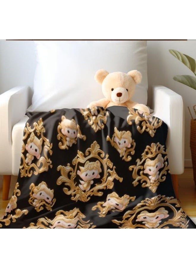 عام بطانية رقيقة من الفانيلا الكرتونية للأطفال والرضع (دافئة ومريحة، ومناسبة للنوم والألعاب) 70 سم * 100 سم - Image 4