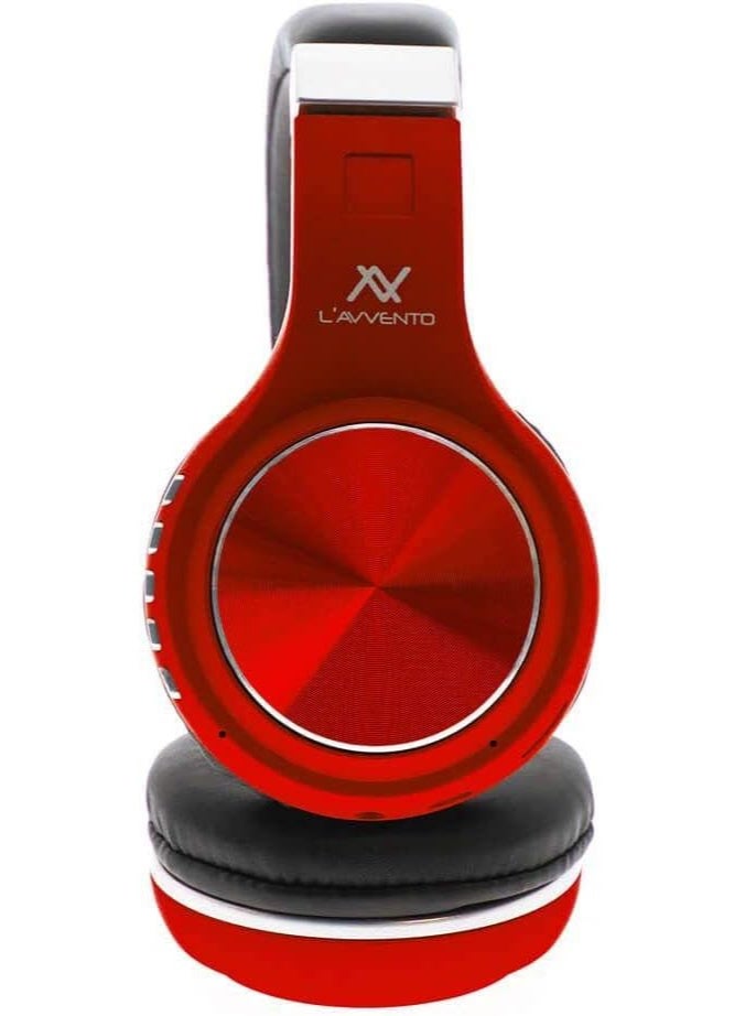 L'AVVENTO HP10R Folding Bluetooth Headphone - Red - Image 2
