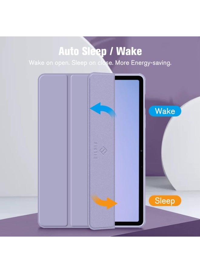 Cover Hybrid Slim Case for Samsung Galaxy Tab S8/Tab S7 11 Inch (Model SM-X700/X706/T870/T875/T878) with S Pen Holder, Shockproof Cover with Clear Transparent Back Shell (light Purple) - Image 4