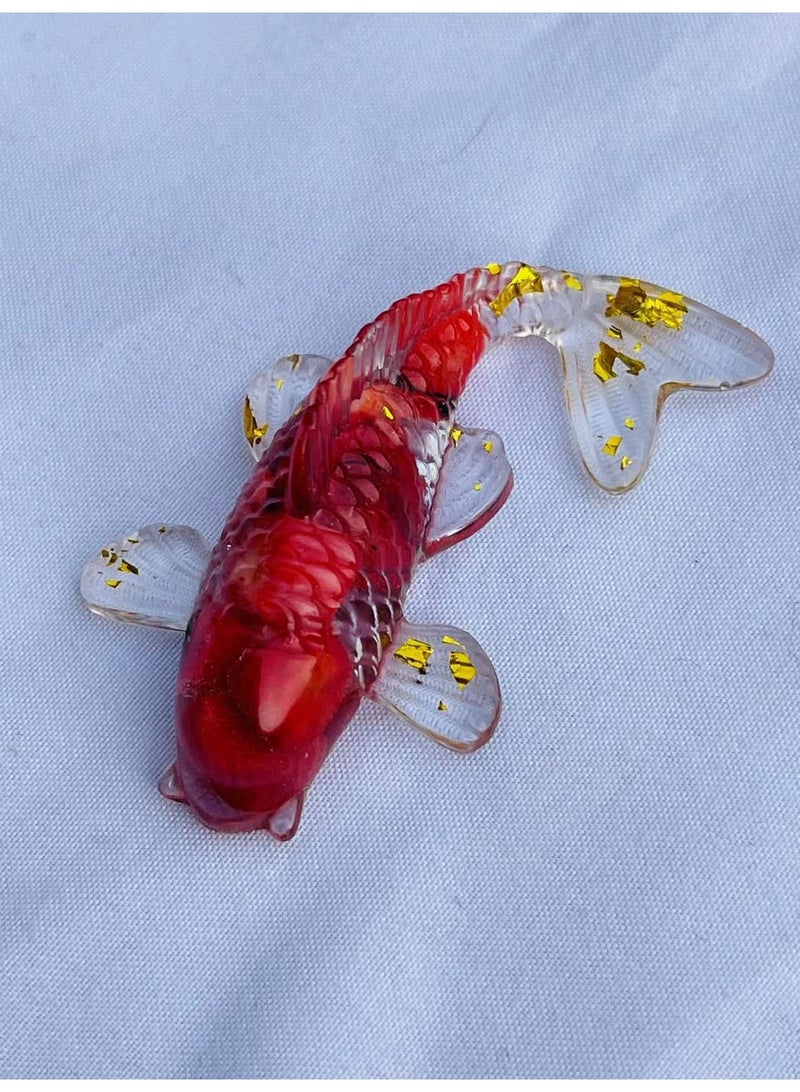 Y&D Natural Crystal Gravel Koi Glue Drop Resin Small Fish Ornaments-Deep Sea Caterpillar Gravel Gold Foil