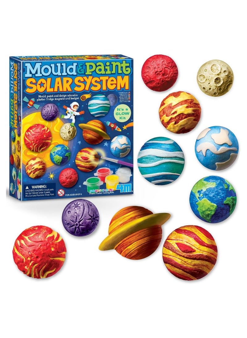 4m طقم 4M لصنع الطين ونظام الشمس – اصنع مغناطيس وكروت كواكب تتلألأ في الظلام مع قوالب الجبس – حرفة STEM للأطفال من عمر 5 سنوات فما فوق – يتضمن الألوان، القوالب، المغناطيس، الدبابيس والفرشاة | 00-04793 - Image 3