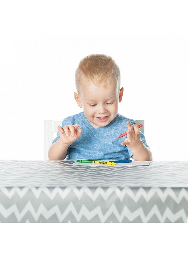 BUMKiNs Baby Splat Mat For Under High Chair Babies Toddlers Eating Mess Mat Waterproof Reusable Cloth For Arts And Crafts Playtime Mat For Kids Floors Or Tables Fabric 42Inx42In Gray Chevron - Image 4