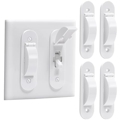 CLYMENE Wall Switch Guard Child Proof Light Switch Cover Guard Toggle Style Light Switch Protection Keep Toggle Switch in On or Off Position 4 Pack White - Image 1