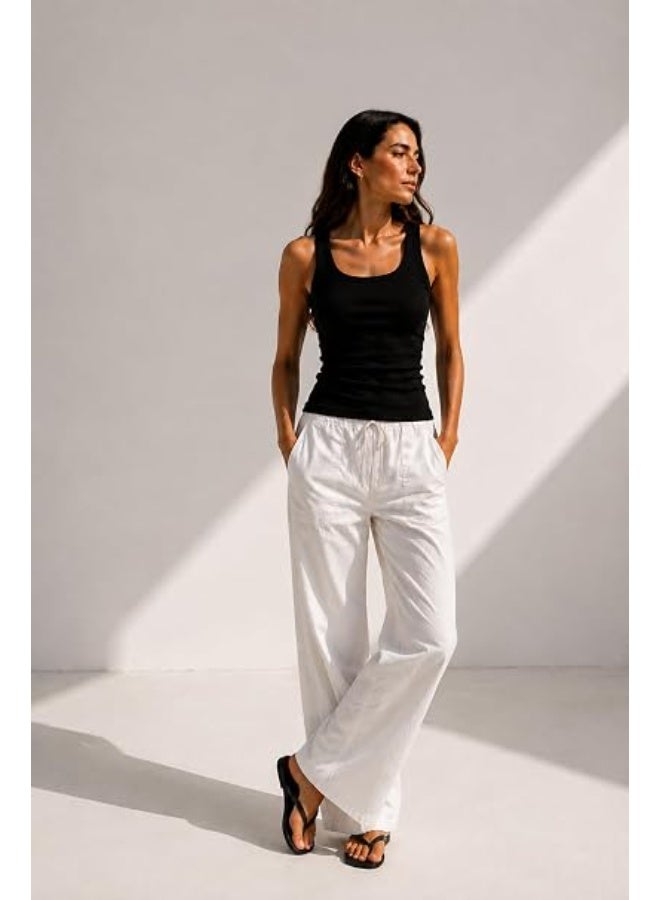 Nileton Women's Basic Ribbed Knit - Cotton Round Neck Tank Top - Slim Fit Sleeveless Stretchy Fitted Casual Everyday Tank - Image 4