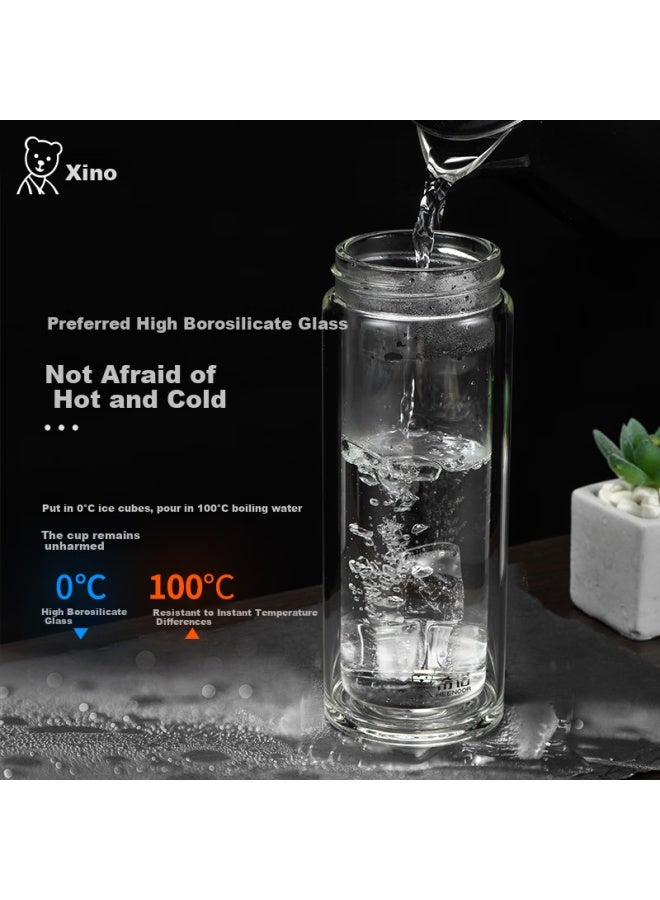 Heenoor Tea Infuser Mug, Double-layer Insulated Cup For Brewing Tea, Car Water Bottle For Men, Xn-7096 Natural Color, 360ml - Image 3