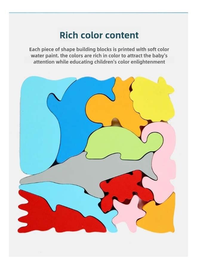 3D Cartoon Cognition Wooden Large Particle Puzzle for Kids Ages 2-4 Toys Parent-Child Interactive Montessori Toys for Children Learning Traffic Tools Police Car Truck Ship Train Fire Engine Excavator Plane and Color Early Education Toy - Image 4
