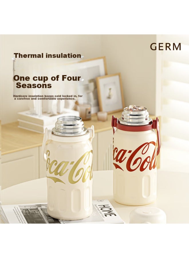 Germ Coca-cola Insulated Mug, Sports Water Bottle For Men And Women, Large Capacity Fitness Straw Cup, 850ml, Radiant Pink - Image 2
