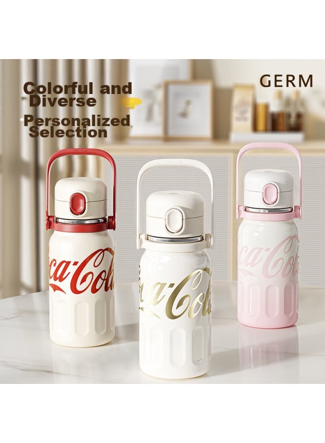 Germ Coca-cola Insulated Mug, Sports Water Bottle For Men And Women, Large Capacity Fitness Straw Cup, 850ml, Radiant Pink - Image 1