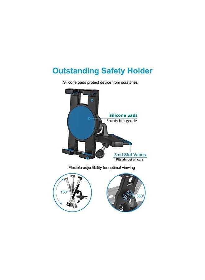 Green Tiger CD Slot Car Tablet Mount, 360° Rotatable CD Player Car Tablet & Phone Holder for iPad Pro 9.7, 11, 12.9 Air Mini 5 4 3 2, Samsung Galaxy Tabs, Switch, iPhone, More 4-13" Cell Phones and Tablets - Image 4