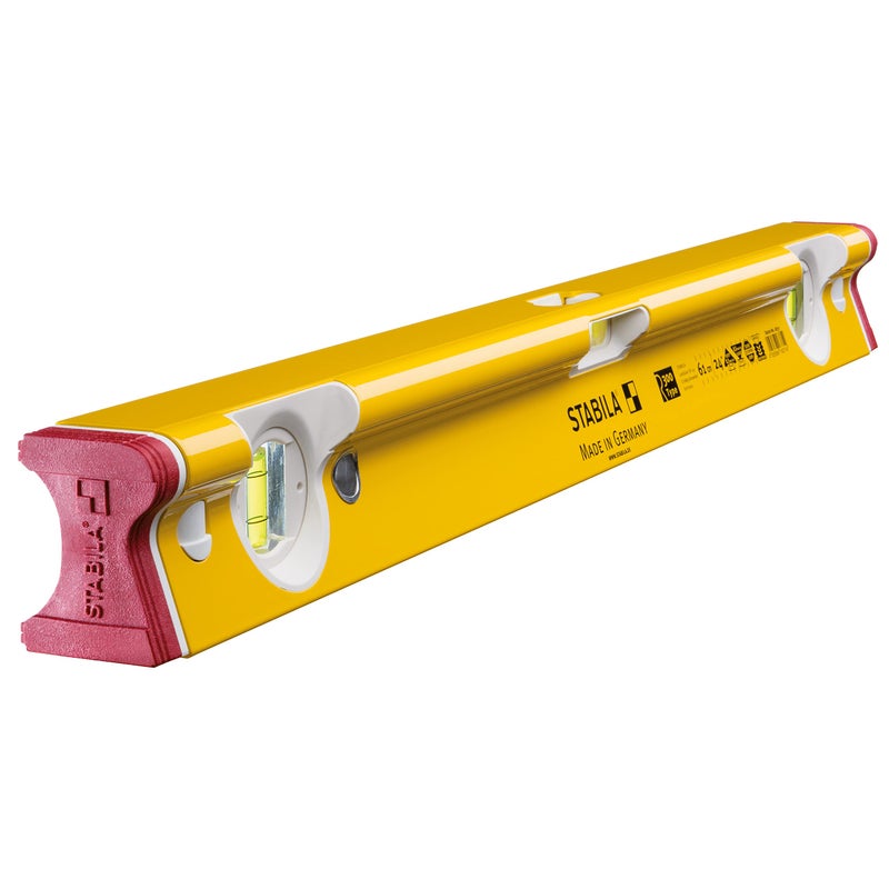 STABILA Type R 300 Spirit Level 61 cm TorsionResistant Aluminium R Profile 1 Horizontal Level 2 Vertical Levels Shock Absorbing End Caps Integrated Slip Stopper Made in Germany Yellow - Image 2