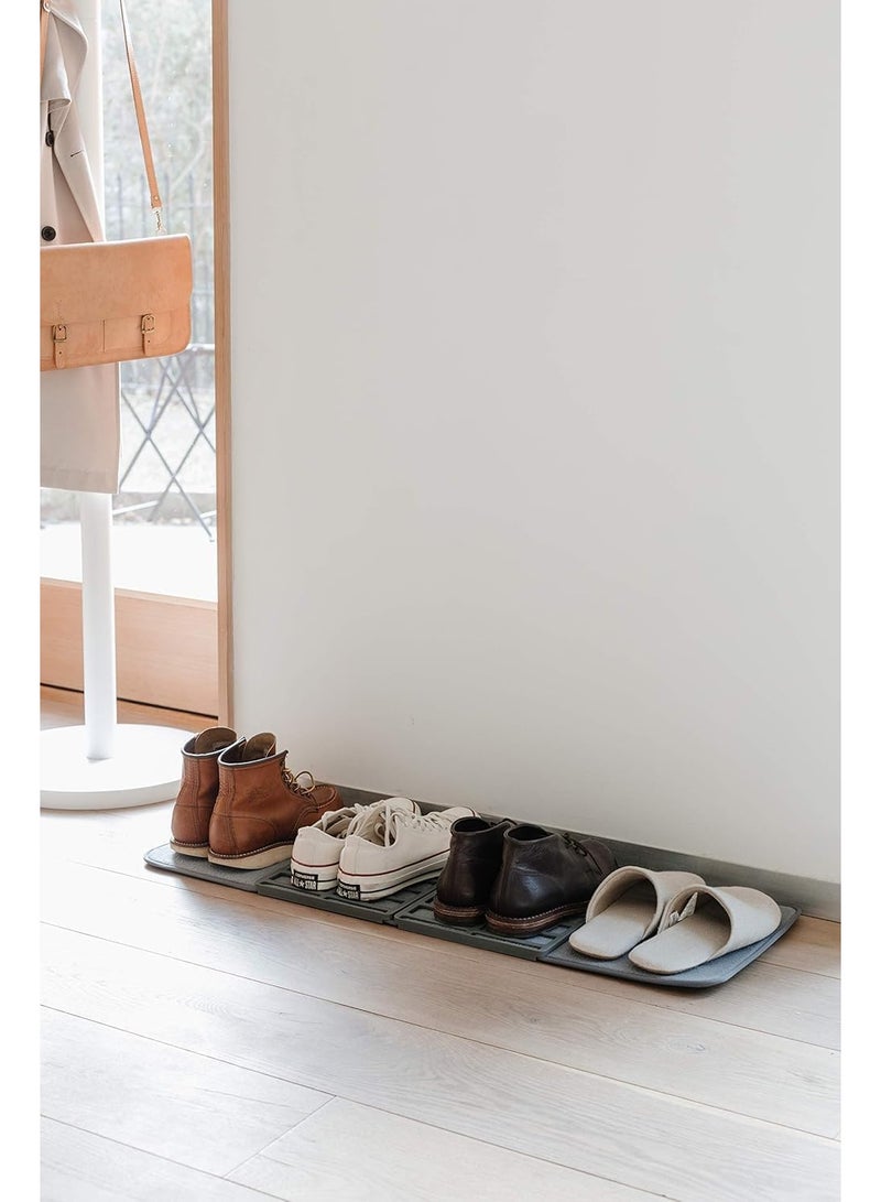 Shoe drying mat for shoe rack - multifunctional shoe tray, washable, holds 4 pairs, portable and easy to clean for home and travel use, made of durable and quick-drying material, protects floors from water and dirt - gray color - Image 3