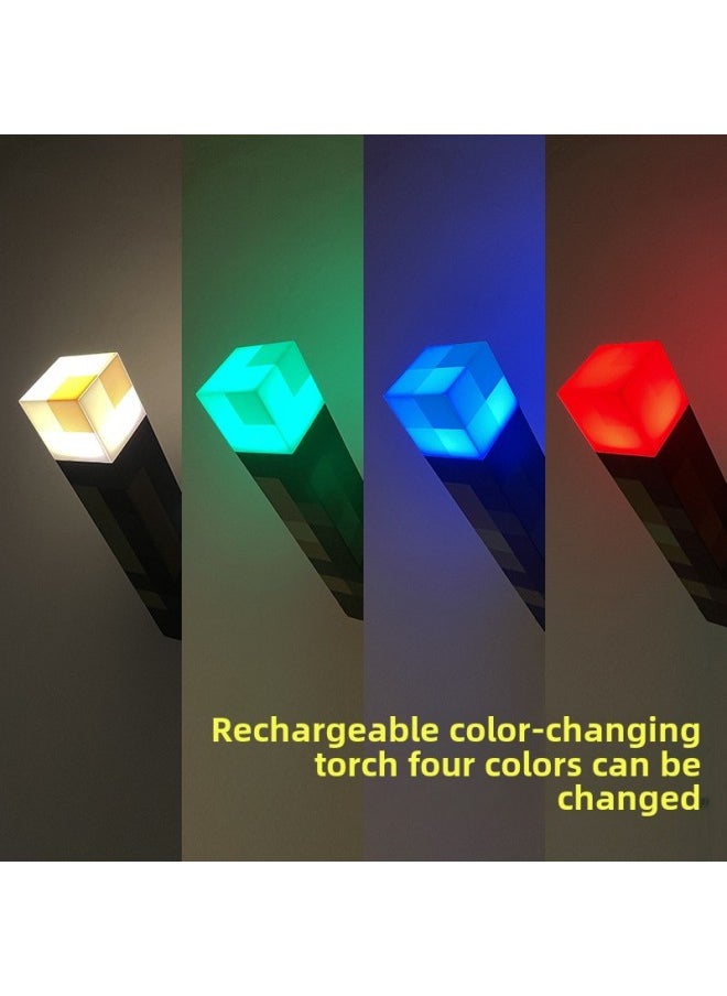 My World Surrounding Diamond Stone Lamp Color Changing Medicine Bottle Torch Torch Model Gift Night Light-Color:Four-color Rechargeable Torch  - Image 1