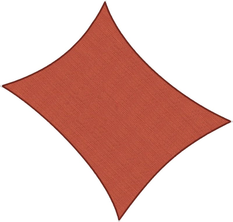 شراع الظل الشمسي مستطيل 6' × 10' مظلة حجب الأشعة فوق البنفسجية للفناء والحديقة الخلفية والعشب والأنشطة الخارجية، تراكوتا - Image 1