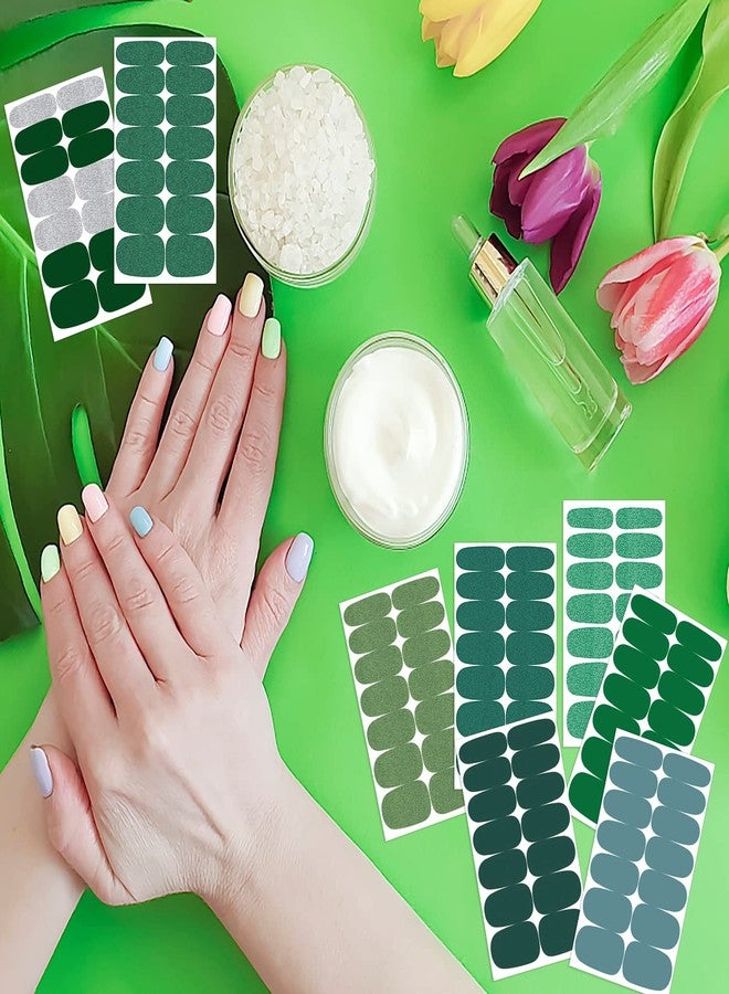 SILPECWEE Green Nail Wraps Spring Nail Polish Strips for Women Solid Color Self Adhesive Nail Polish Stickers Gel Nail Strips Fingernail Manicure Sticker with 1pc Nail File (16 Sheets) - Image 5