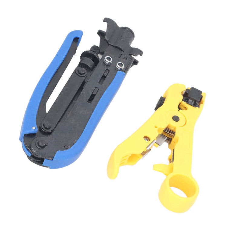 Coaxial Cable Crimping Tool Kit with Adjustable F Connector Compression - Crimping Pliers and Stripping Pliers Set for RG6 RG59 RG11 Satellite TV CCTV Installation - Image 5