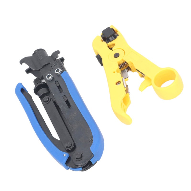 Coaxial Cable Crimping Tool Kit with Adjustable F Connector Compression - Crimping Pliers and Stripping Pliers Set for RG6 RG59 RG11 Satellite TV CCTV Installation - Image 3