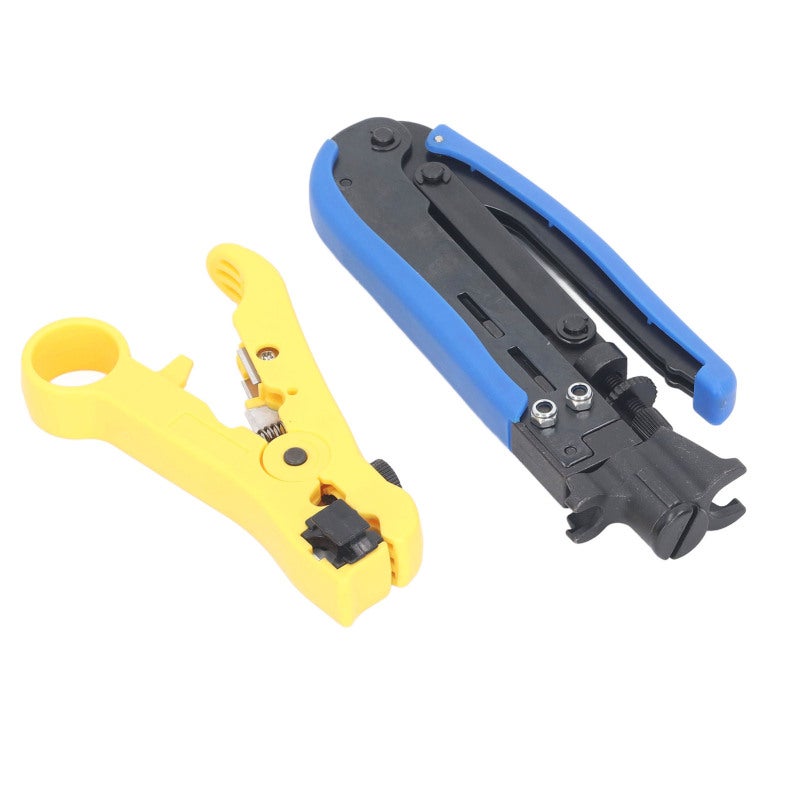 Coaxial Cable Crimping Tool Kit with Adjustable F Connector Compression - Crimping Pliers and Stripping Pliers Set for RG6 RG59 RG11 Satellite TV CCTV Installation - Image 4