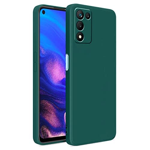 LIRAMARK Silicone Soft Back Cover Case for Realme 9 SE 5G (Silicone Green) - Image 1