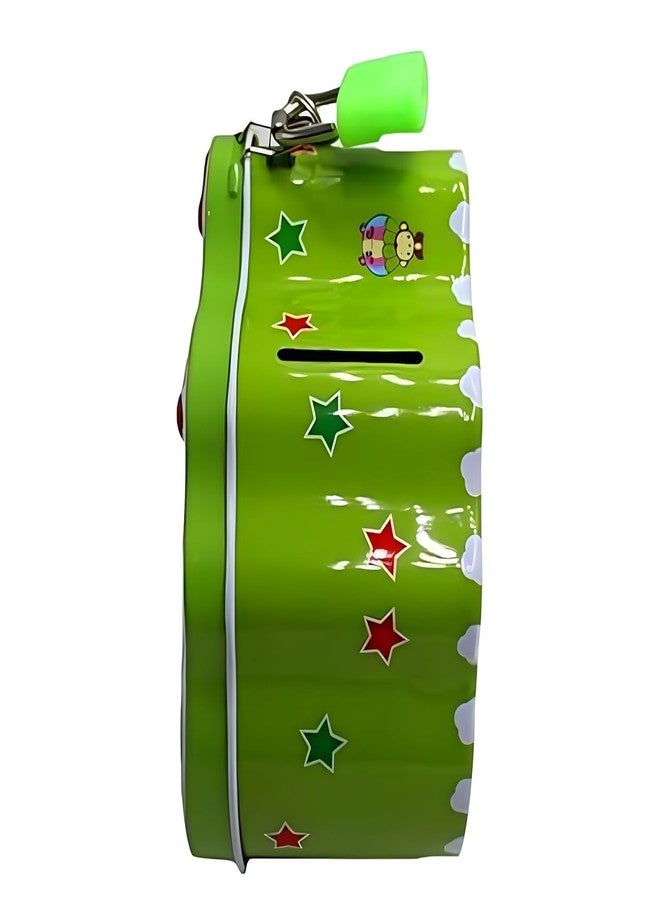 KAVYARA Kids Piggy Bank Coin Organizer Cycle Design Money Saving Bank for Coins & Cash Ideal for Saving Money (Green) - Image 5