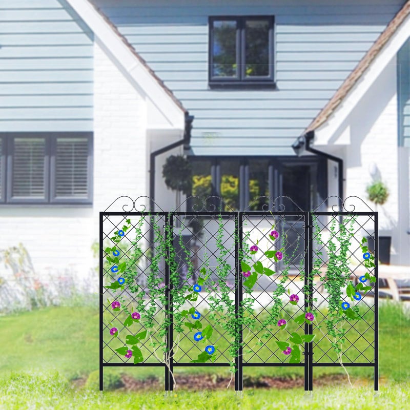 Zhongma 2 Pack Metal Garden Trellises for Climbing Plants, 53.5 Inch Tall Metal Fence Plant Support Trellis for Flower and Vagetable - Image 5