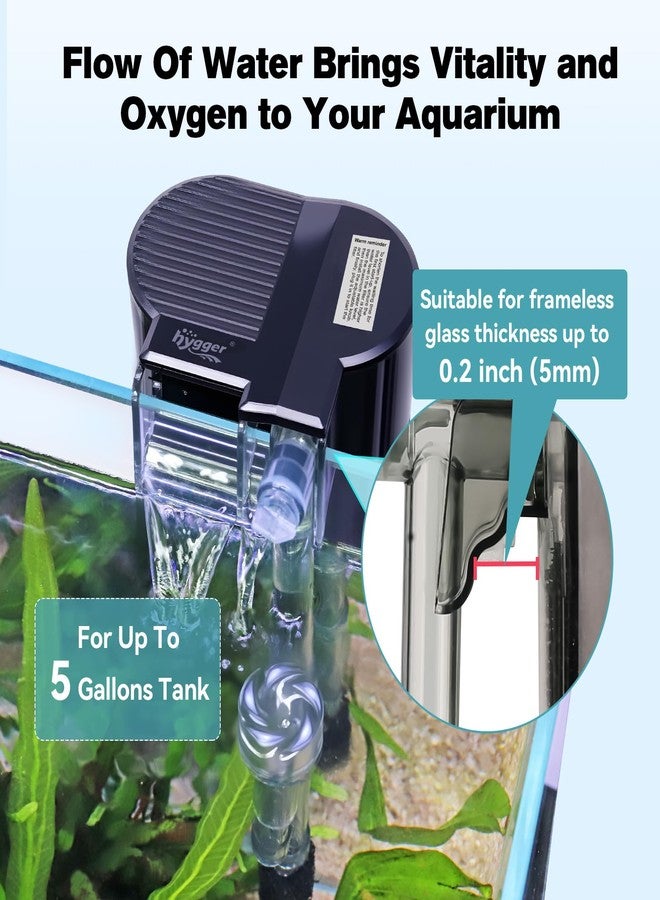 hygger Hang On Back Aquarium Filter, Small Fish Tank Filter Waterfall Filtration System, Adjustable Water Flow with Surface Skimmer, Replaceable Sponge Quiet Hanging Filter for Tank Up to 5 Gal - Image 2