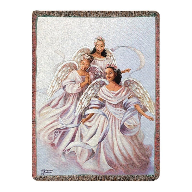 Manual Woodworkers  Weavers Inspirational Collection Tapestry Throw Angelic Trio 50 by 60Inch