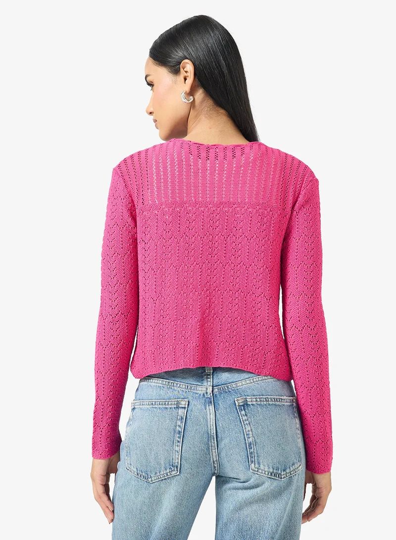 جينجر كارديجان محبوك بتفاصيل مفتوحة